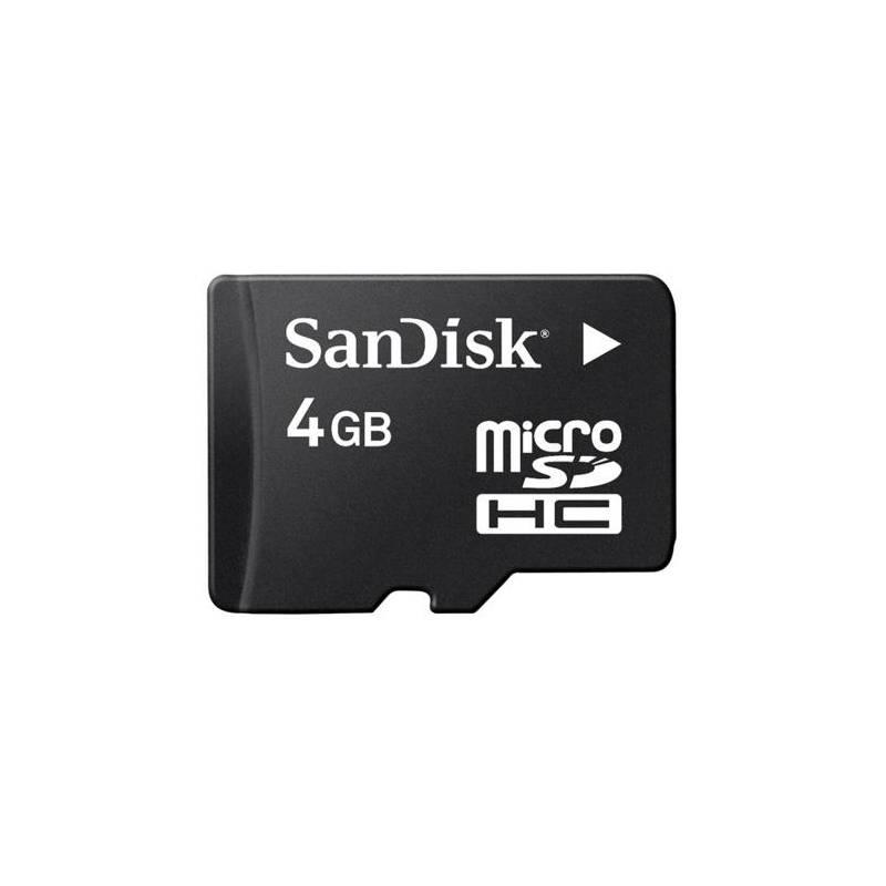 Paměťová karta Sandisk Micro SDHC 4GB Class 4 + adaptér (90976) černá, paměťová, karta, sandisk, micro, sdhc, 4gb, class, adaptér, 90976, černá