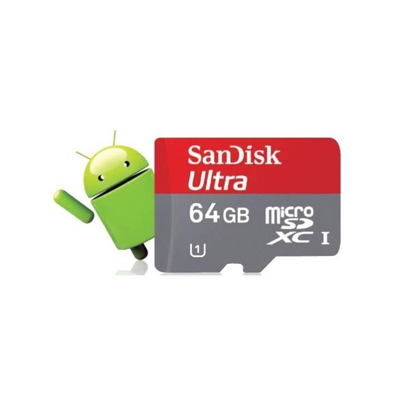 Paměťová karta Sandisk Ultra micro SDXC 64GB Class 10 + adaptér (114848), paměťová, karta, sandisk, ultra, micro, sdxc, 64gb, class, adaptér, 114848