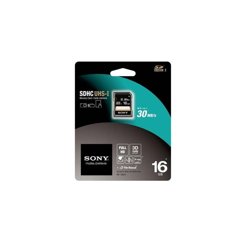 Paměťová karta Sony SDHC 16GB Class 10 UHS-I (SF16U) černá, paměťová, karta, sony, sdhc, 16gb, class, uhs-i, sf16u, černá