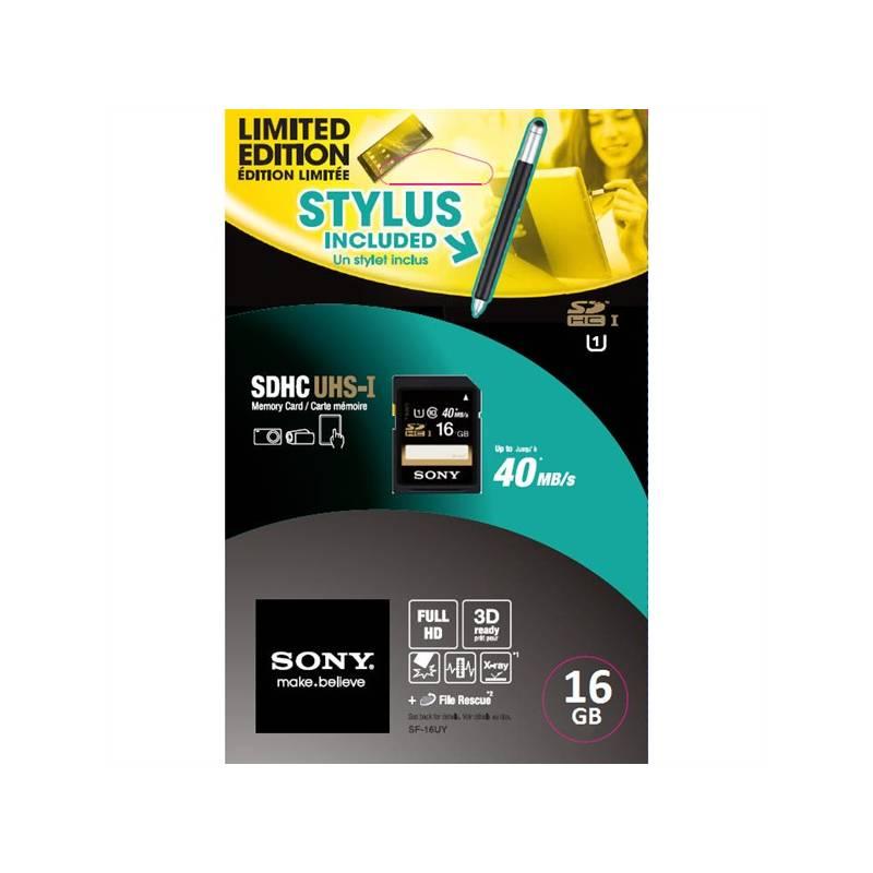 Paměťová karta Sony SDHC 8GB Class 10 UHS-I + stylus (SF8U-STYLUS) černá, paměťová, karta, sony, sdhc, 8gb, class, uhs-i, stylus, sf8u-stylus, černá