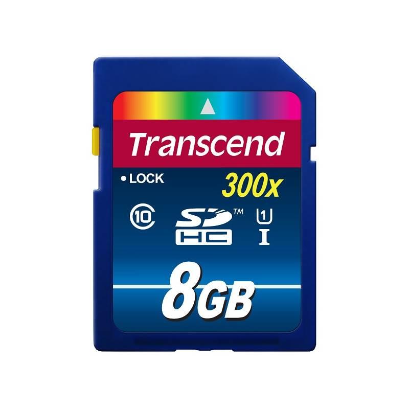 Paměťová karta Transcend SDHC Premium 8GB Class10 UHS-I (TS8GSDU1), paměťová, karta, transcend, sdhc, premium, 8gb, class10, uhs-i, ts8gsdu1