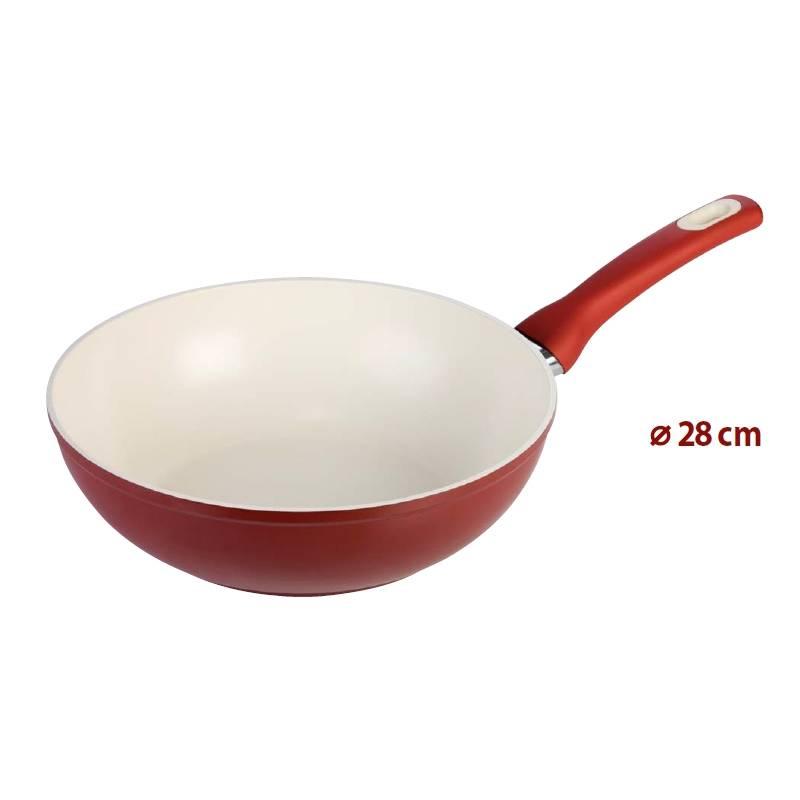 Pánev WOK Tescoma Vitapan 603048 bílá/červená, pánev, wok, tescoma, vitapan, 603048, bílá, červená