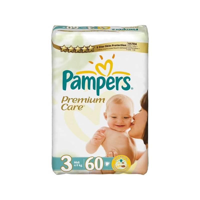 Plenky Pampers Premium Care Premium Care Midi vel. 3, 60 ks, plenky, pampers, premium, care, midi, vel