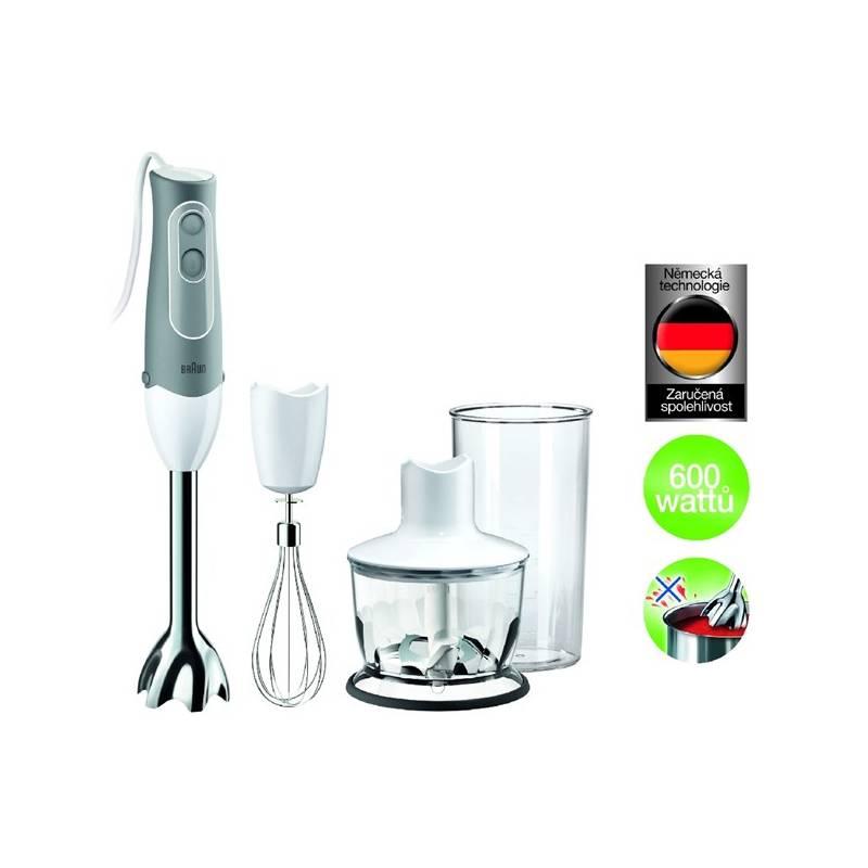 Ponorný mixér Braun MQ525 Omelette šedý/bílý, ponorný, mixér, braun, mq525, omelette, šedý, bílý