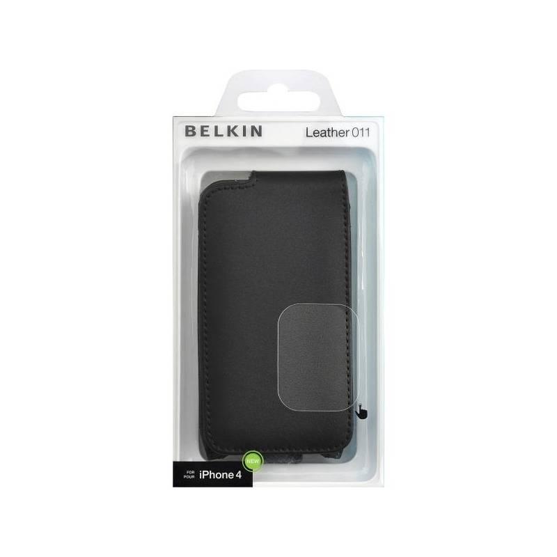 Pouzdro na mobil Belkin kožené pro iPhone 4/4S (F8Z853cwC00) černé, pouzdro, mobil, belkin, kožené, pro, iphone, f8z853cwc00, černé