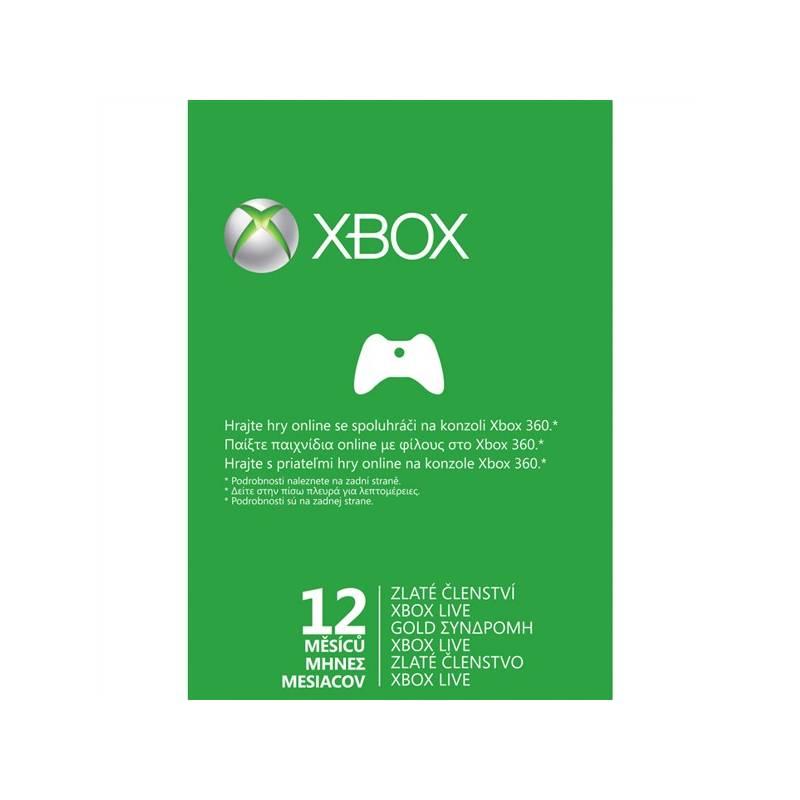 Předplacená karta Microsoft Xbox 360 LIVE Gold - zlaté členství 12 měsíců (52M-00311), předplacená, karta, microsoft, xbox, 360, live, gold, zlaté, členství