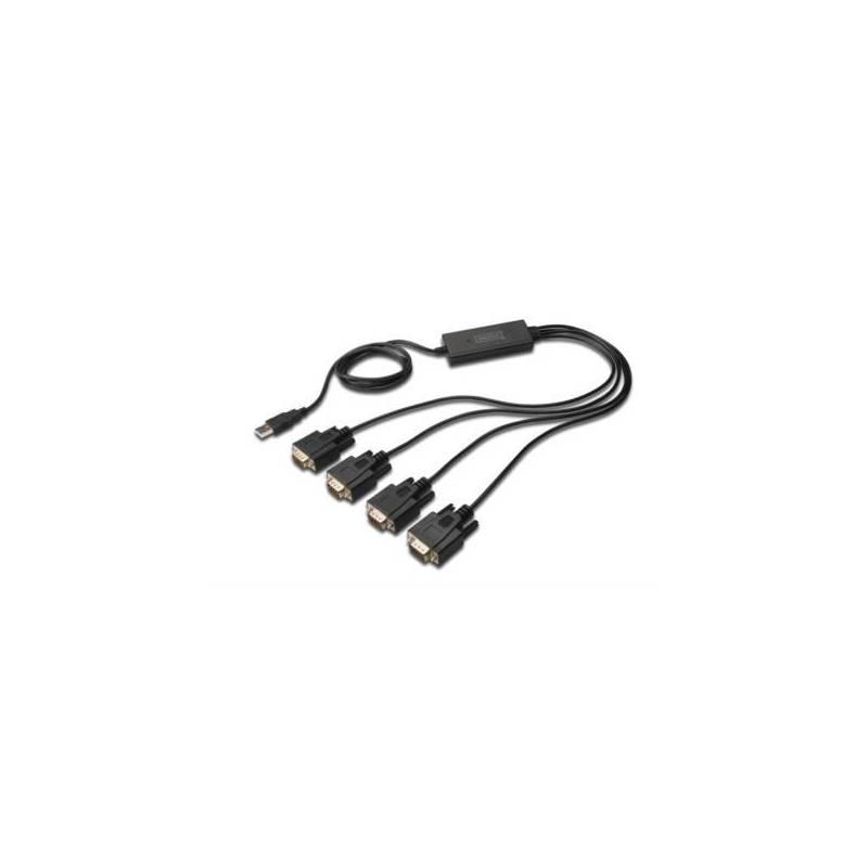 Převodník Digitus USB 2.0 - 4x, RS232 1,5m (DA-70159), převodník, digitus, usb, rs232, da-70159