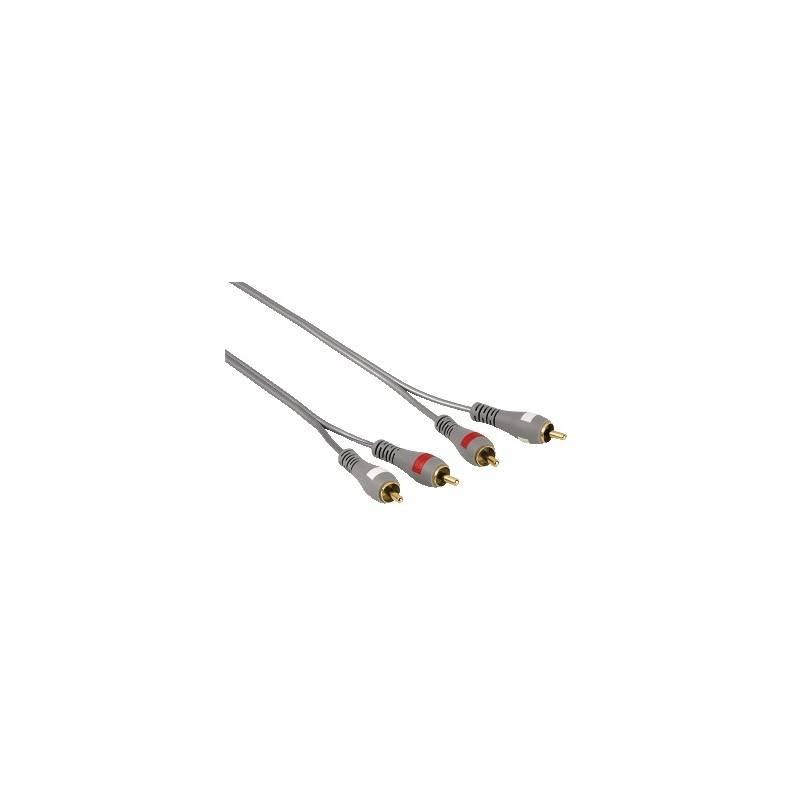 Propojovací kabel Hama 78702, 2 cinch, 3 m (78702) šedý, propojovací, kabel, hama, 78702, cinch, šedý