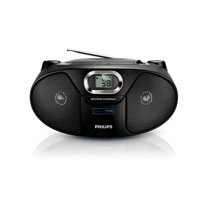 Radiopřijímač s CD Philips AZ385 černý, radiopřijímač, philips, az385, černý