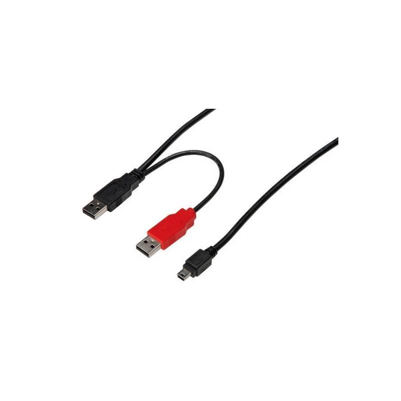 Redukce Digitus 2x USB A na mini USB B (AK-300113-010-S) černá/červená, redukce, digitus, usb, mini, ak-300113-010-s, černá, červená