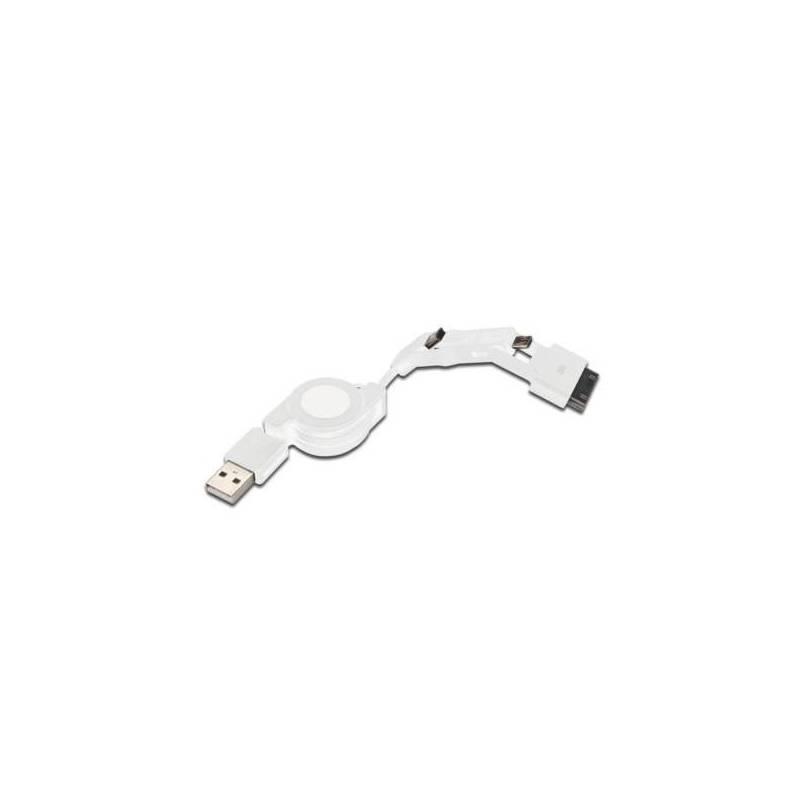 Redukce Digitus 30pin - microUSB B + USB A (AK-600300-075-W) bílý, redukce, digitus, 30pin, microusb, usb, ak-600300-075-w, bílý