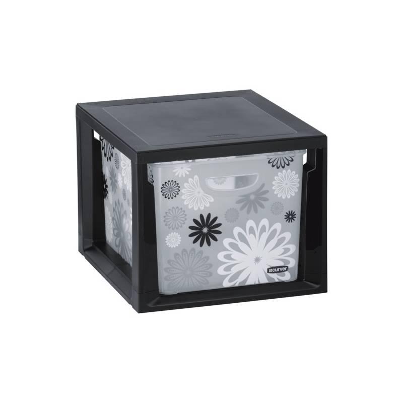 Regál úložný Curver 04713-B04 Deco set Black Daisy, regál, úložný, curver, 04713-b04, deco, set, black, daisy