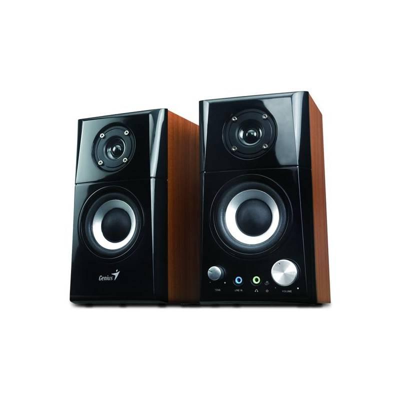 Reproduktory Genius SP-HF 500A 2.0 (31730905100) černé/imitace dřeva, reproduktory, genius, sp-hf, 500a, 31730905100, černé, imitace, dřeva