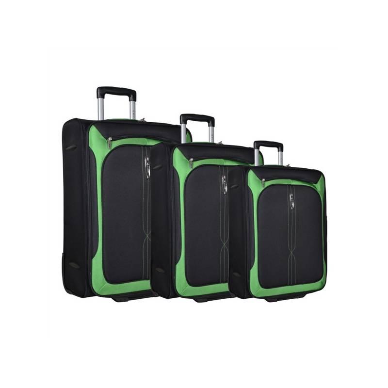 Sada kufrů Azure T-835/3 černé/zelené, sada, kufrů, azure, t-835, černé, zelené