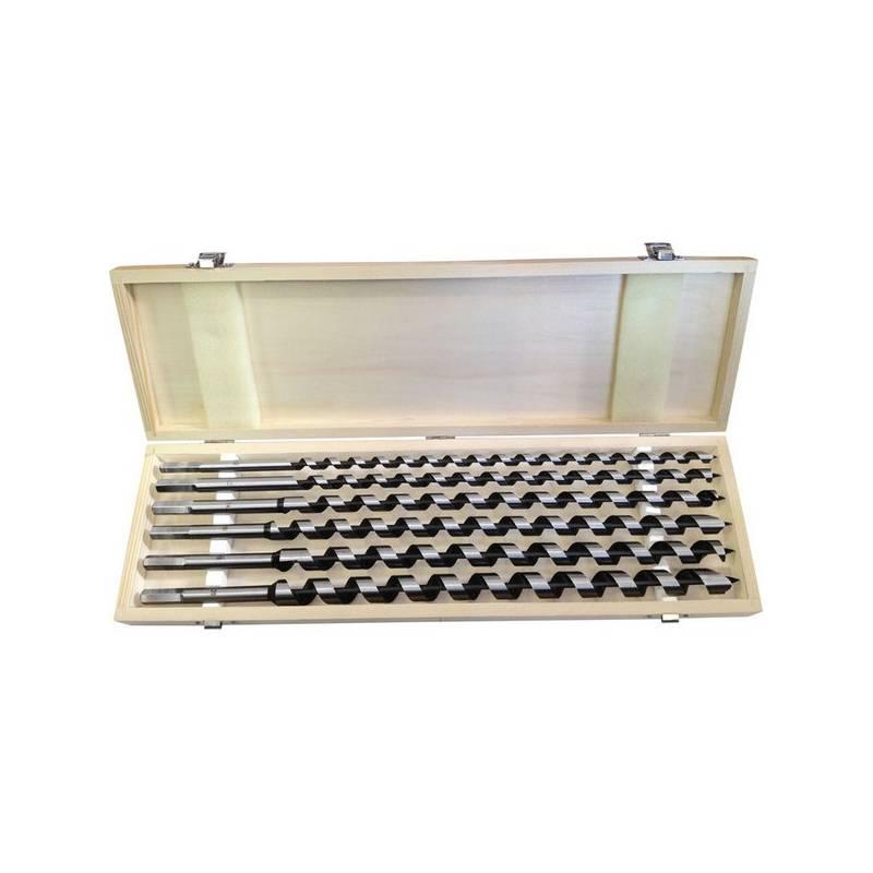 Sada vrtáků EXTOL PREMIUM 8801292, hadovité do dřeva, 6 ks, 460 mm, šestihranná stopka, v dřevěné kazetě ocel, sada, vrtáků, extol, premium, 8801292, hadovité, dřeva, 460