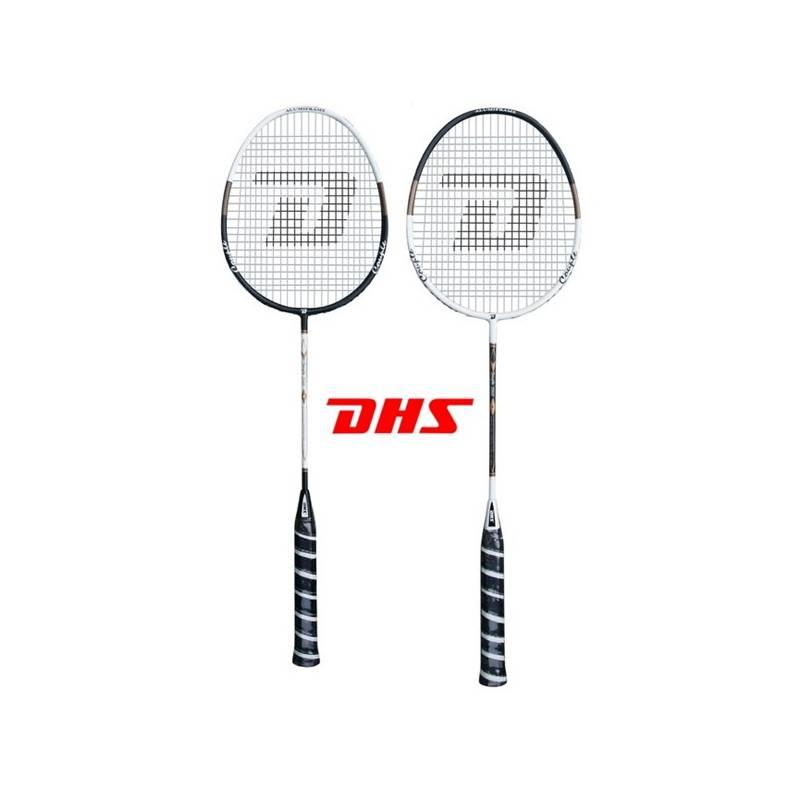 Set badmintonových raket DHS sada, bílá a černá, set, badmintonových, raket, dhs, sada, bílá, černá