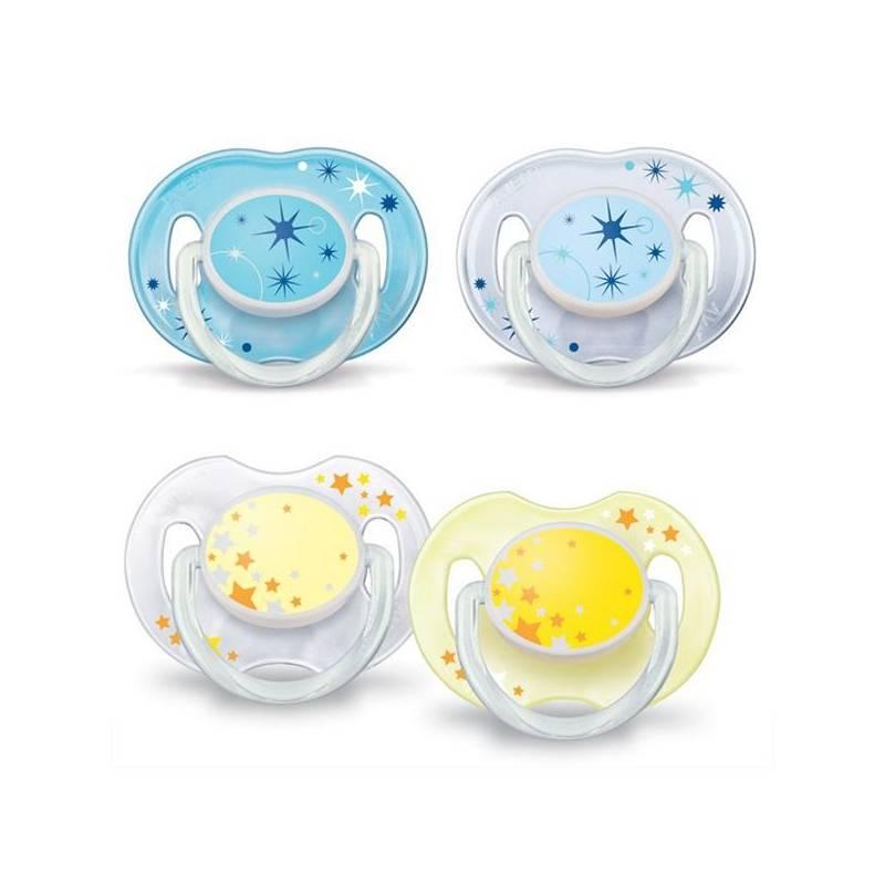 Šidítko AVENT NOČNÍ 0-6m. bez BPA modré, Šidítko, avent, noČnÍ, 0-6m, bez, bpa, modré