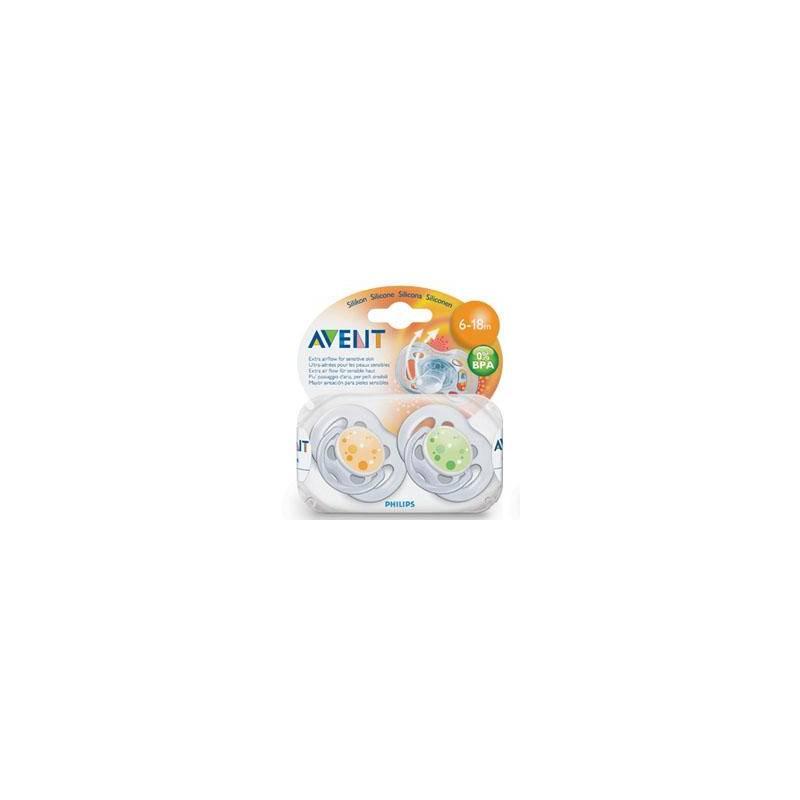 Šidítko AVENT SENSITIVE FANTAZIE 6-18m. bez BPA, 2ks, potisk zelené/oranžové, Šidítko, avent, sensitive, fantazie, 6-18m, bez, bpa, 2ks, potisk, zelené, oranžové