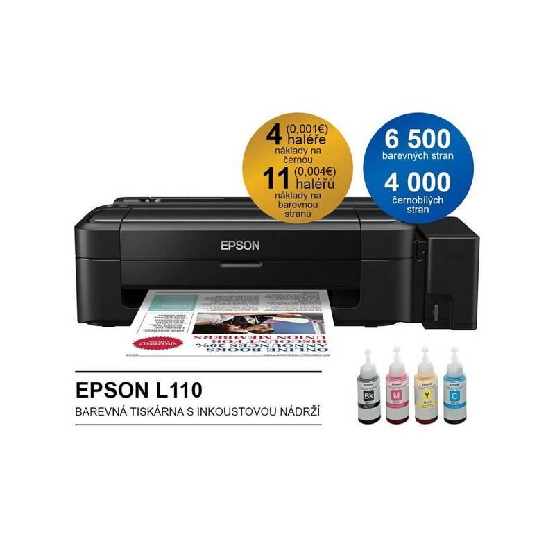 Tiskárna inkoustová Epson L110, CIS (C11CC60301) černá, tiskárna, inkoustová, epson, l110, cis, c11cc60301, černá