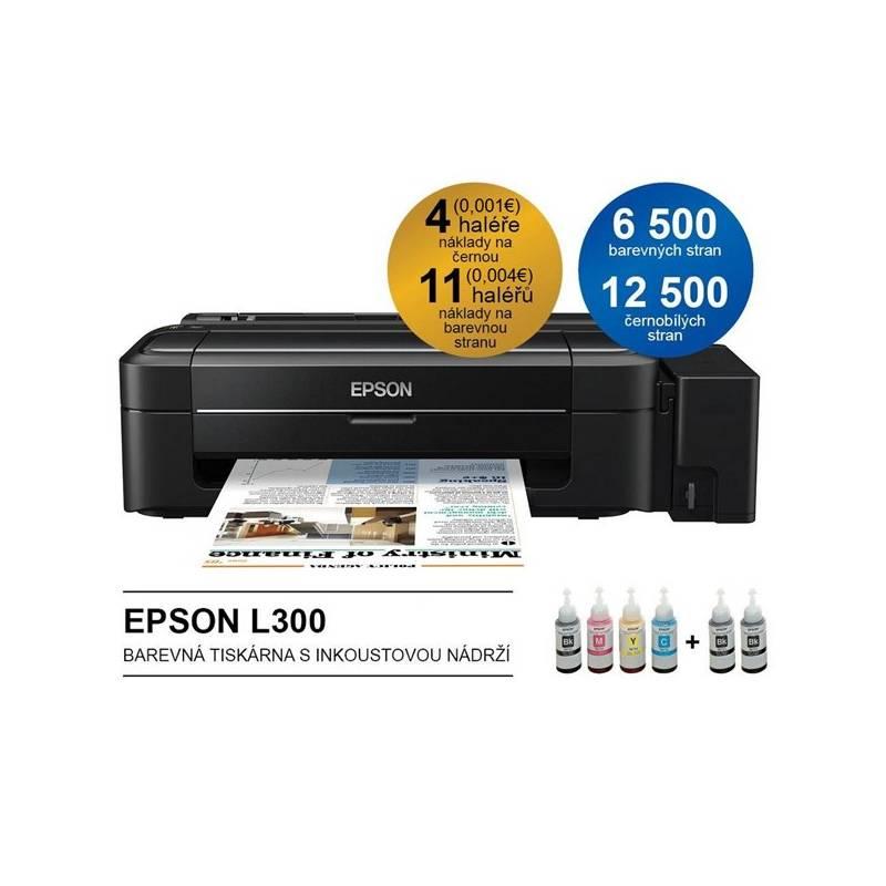 Tiskárna inkoustová Epson L300, CIS (C11CC27301) černá, tiskárna, inkoustová, epson, l300, cis, c11cc27301, černá