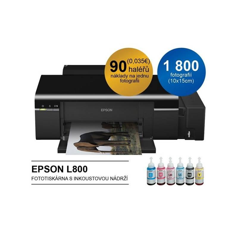 Tiskárna inkoustová Epson L800, CIS (C11CB57302) černá, tiskárna, inkoustová, epson, l800, cis, c11cb57302, černá