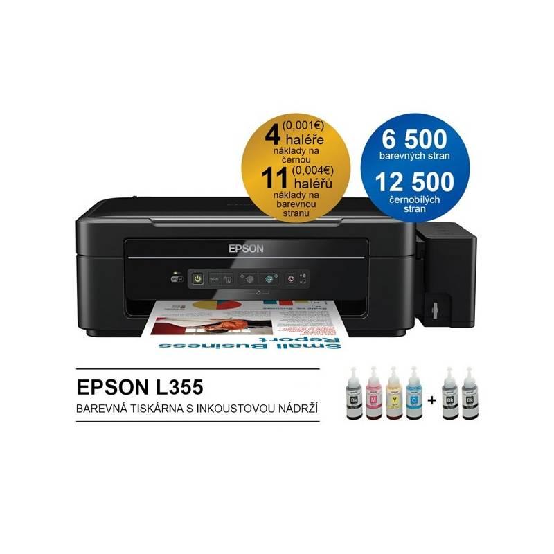 Tiskárna multifunkční Epson L355 (C11CC86301) černá, tiskárna, multifunkční, epson, l355, c11cc86301, černá