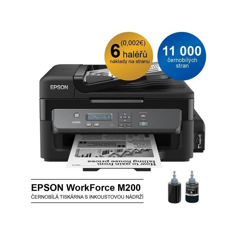 Tiskárna multifunkční Epson WorkForce M200, CIS (C11CC83301) černá, tiskárna, multifunkční, epson, workforce, m200, cis, c11cc83301, černá