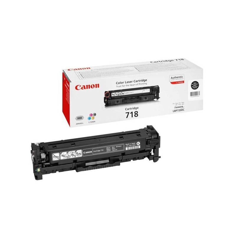 Toner Canon CRG-718Bk, 3,4K stran (2662B002) černý, toner, canon, crg-718bk, stran, 2662b002, černý