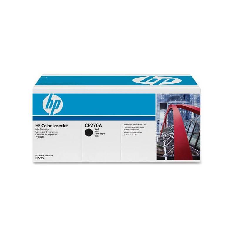 Toner HP CE270A, 13,5K stran (CE270A) černá, toner, ce270a, stran, černá