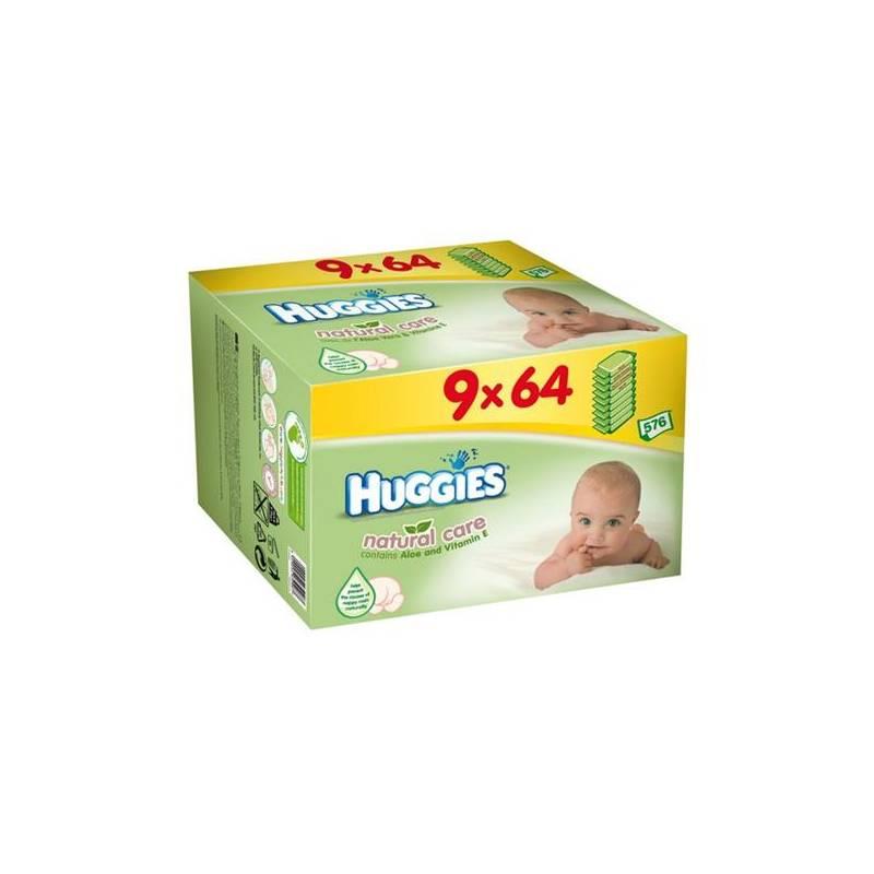 Ubrousky čistící Huggies Natural Care Nine Pack 9x64ks, ubrousky, čistící, huggies, natural, care, nine, pack, 9x64ks