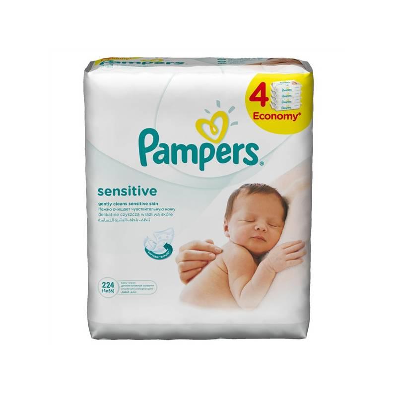 Ubrousky čistící Pampers Sensitive 4x56ks, ubrousky, čistící, pampers, sensitive, 4x56ks