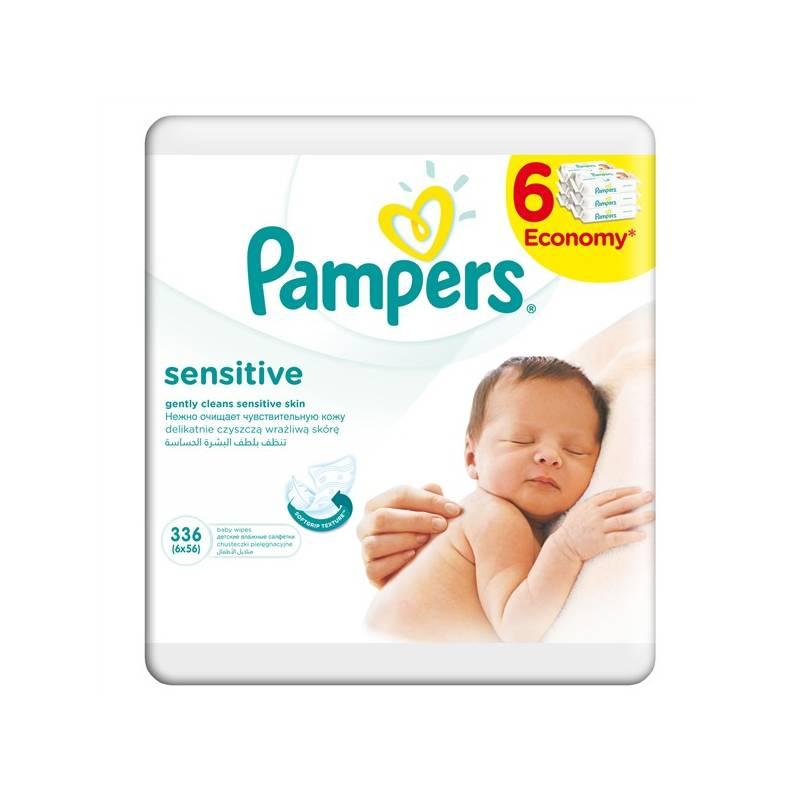 Ubrousky čistící Pampers Sensitive 6x56ks, ubrousky, čistící, pampers, sensitive, 6x56ks