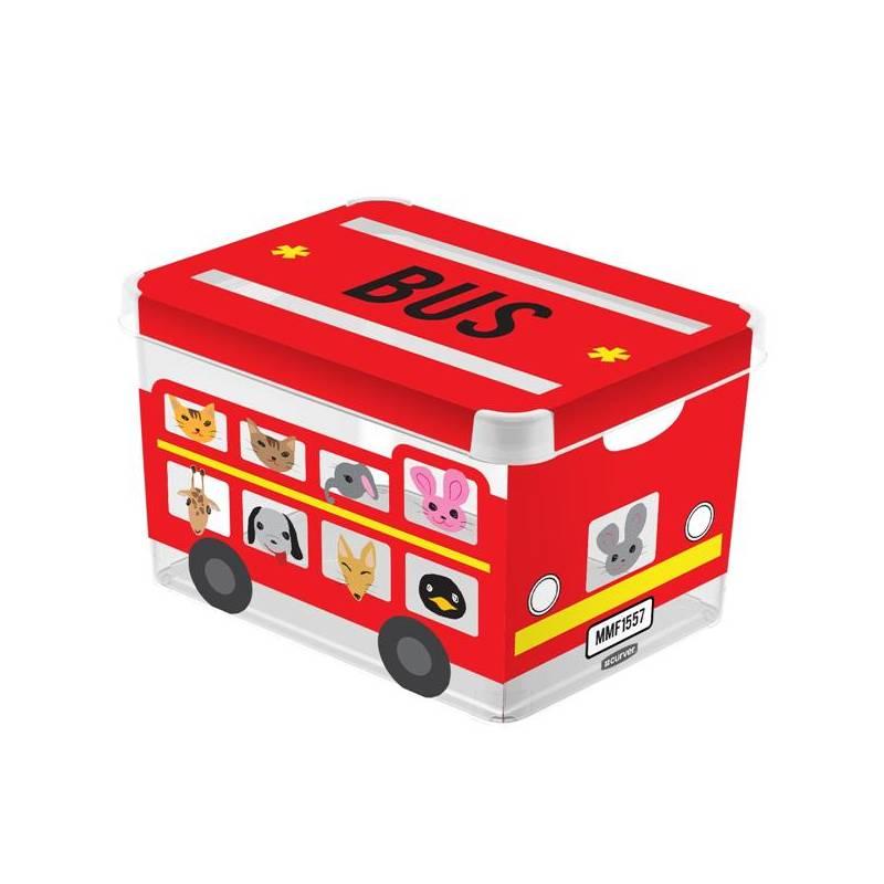 Úložný box Curver 04711-B05 L MILKY - BUS černý/červený, Úložný, box, curver, 04711-b05, milky, bus, černý, červený