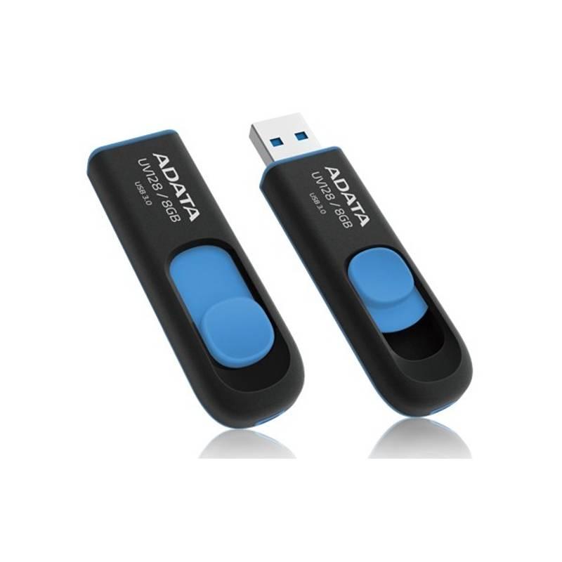 USB flash disk A-Data DashDrive UV128 8GB (AUV128-8G-RBE) černý/modrý, usb, flash, disk, a-data, dashdrive, uv128, 8gb, auv128-8g-rbe, černý, modrý