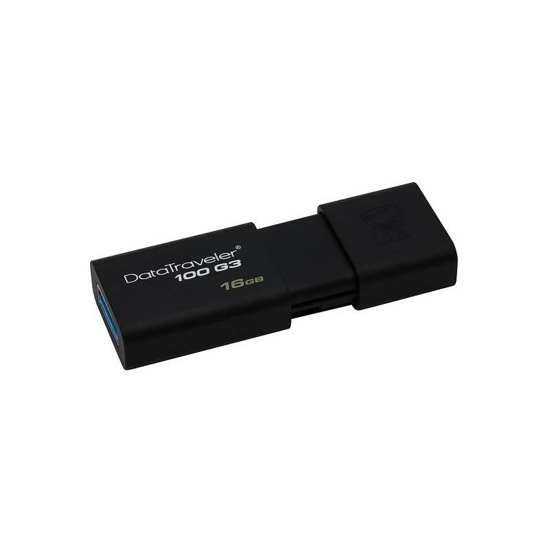 USB flash disk Kingston DataTraveler 100 G3 16GB (DT100G3/16GB) černý, usb, flash, disk, kingston, datatraveler, 100, 16gb, dt100g3, černý