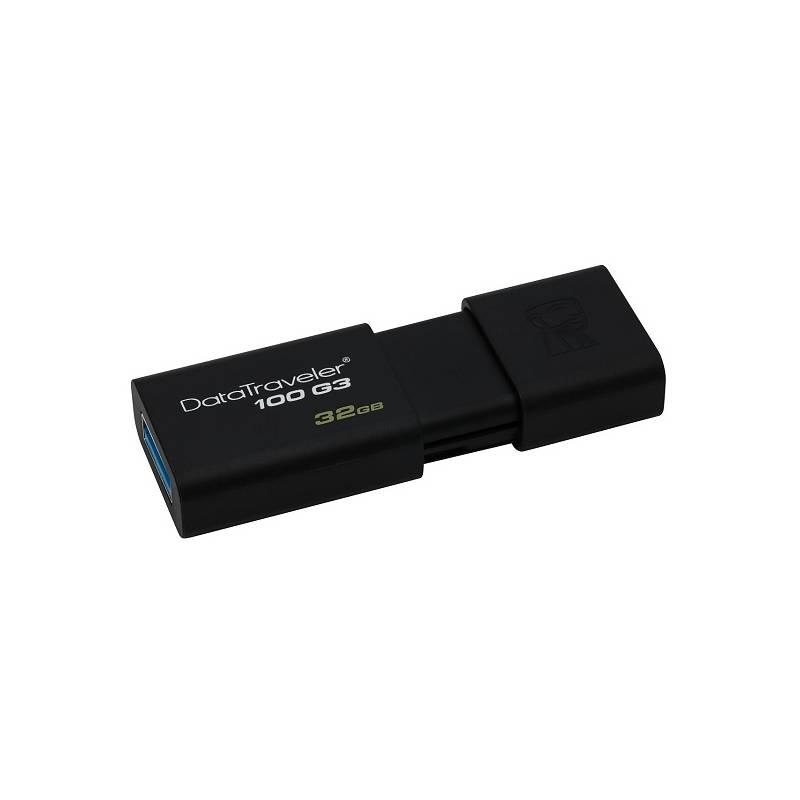 USB flash disk Kingston DataTraveler 100 G3 32GB (DT100G3/32GB) černý, usb, flash, disk, kingston, datatraveler, 100, 32gb, dt100g3, černý