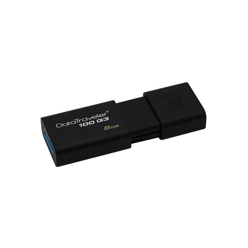 USB flash disk Kingston DataTraveler 100 G3 8GB (DT100G3/8GB) černý, usb, flash, disk, kingston, datatraveler, 100, 8gb, dt100g3, černý