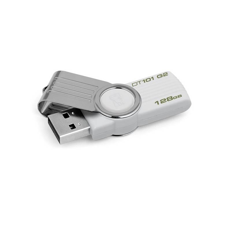 USB flash disk Kingston DataTraveler 101 128GB (DT101G2/128GB) bílý, usb, flash, disk, kingston, datatraveler, 101, 128gb, dt101g2, bílý