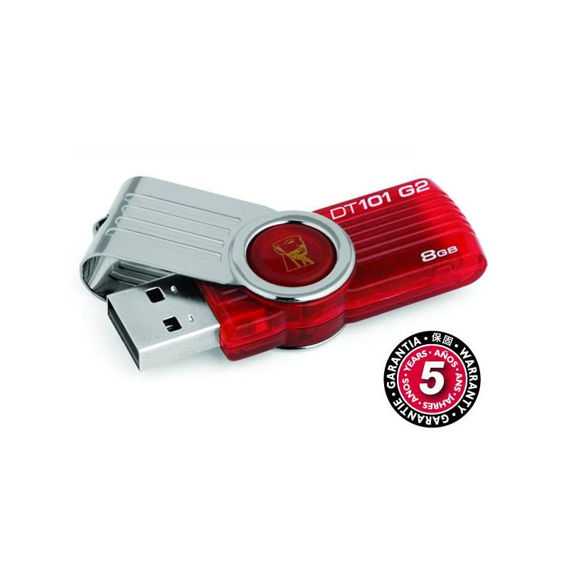 USB flash disk Kingston DataTraveler 101 8GB (DT101G2/8GB) červený, usb, flash, disk, kingston, datatraveler, 101, 8gb, dt101g2, červený