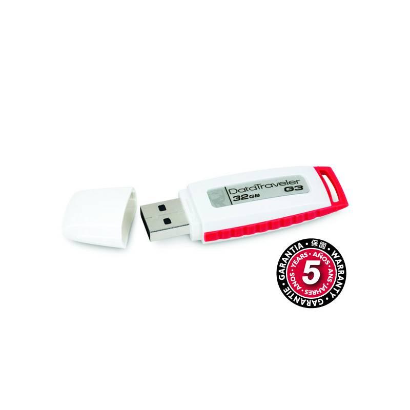 USB flash disk Kingston DataTraveler G3 32GB (DTIG3/32GB) červený, usb, flash, disk, kingston, datatraveler, 32gb, dtig3, červený