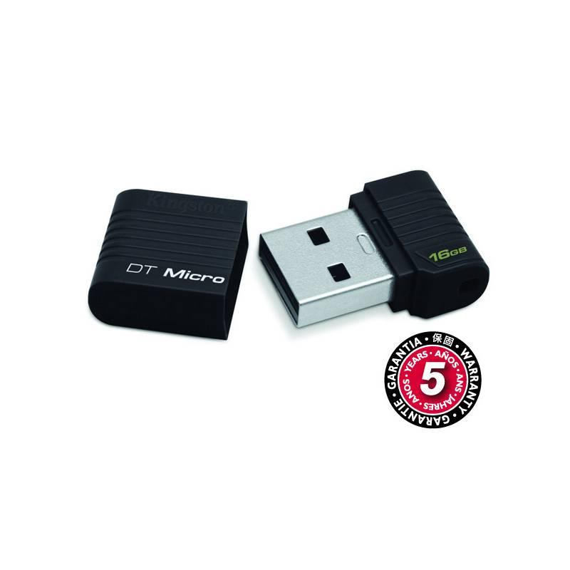 USB flash disk Kingston DataTraveler Micro 16GB (DTMCK/16GB) černý, usb, flash, disk, kingston, datatraveler, micro, 16gb, dtmck, černý
