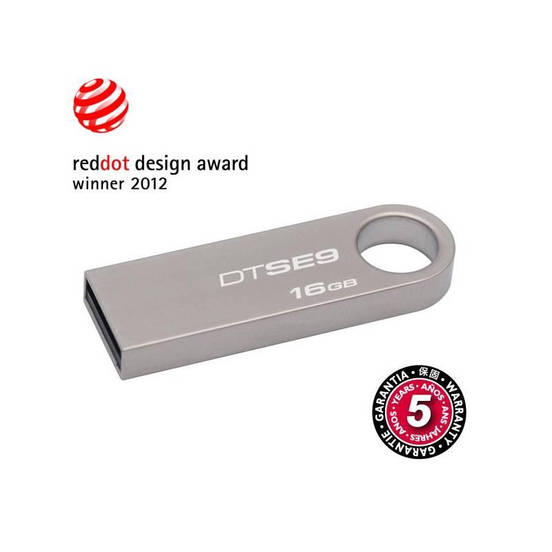 USB flash disk Kingston DataTraveler SE9 16GB (DTSE9H/16GB) stříbrný, usb, flash, disk, kingston, datatraveler, se9, 16gb, dtse9h, stříbrný