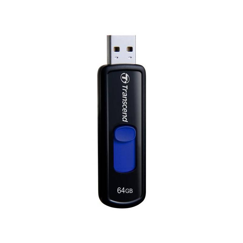 USB flash disk Transcend JetFlash 500 64GB (TS64GJF500) černý/modrý, usb, flash, disk, transcend, jetflash, 500, 64gb, ts64gjf500, černý, modrý