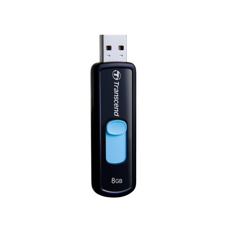 USB flash disk Transcend JetFlash 500 8GB (TS8GJF500) černý/modrý, usb, flash, disk, transcend, jetflash, 500, 8gb, ts8gjf500, černý, modrý