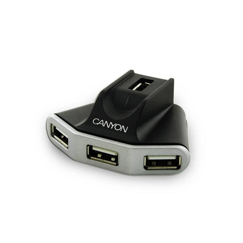 USB Hub Canyon CNR-USBHUB05N 4-port (CNR-USBHUB05N) černý/stříbrný, usb, hub, canyon, cnr-usbhub05n, 4-port, černý, stříbrný
