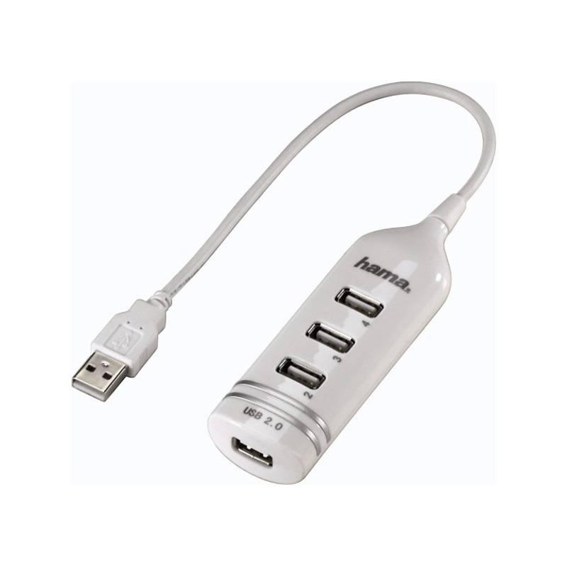 USB Hub Hama 4-port (39788) bílý, usb, hub, hama, 4-port, 39788, bílý