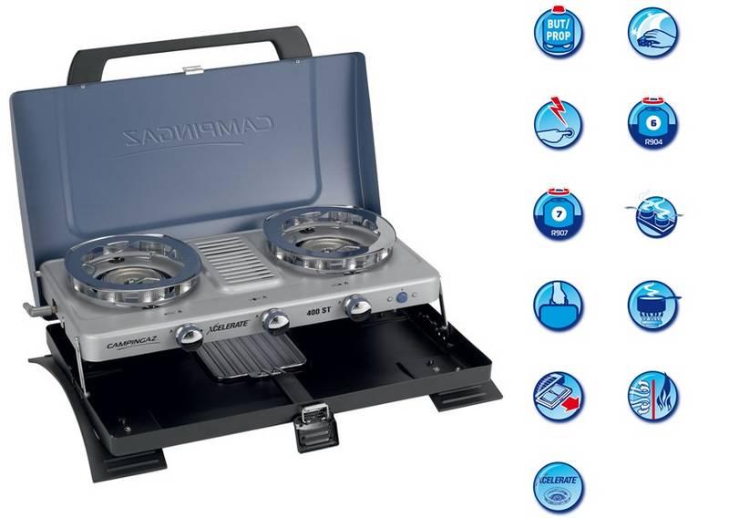 Vařič Campingaz 400-ST STOVE - dvouplotnýkový s toasterem na PB lahve, vařič, campingaz, 400-st, stove, dvouplotnýkový, toasterem, lahve