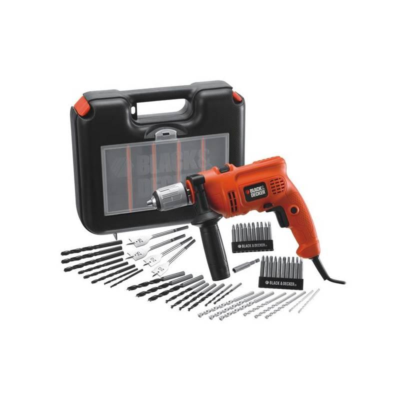 Vrtačka ruční Black-Decker KR504CRESK 500W, příklepová + 50ks příslušenství, vrtačka, ruční, black-decker, kr504cresk, 500w, příklepová, 50ks, příslušenství