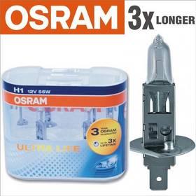 Autožárovky Osram 12V H1 55W P14.5s 2ks Ultra Life 3x delší životnost