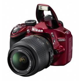 Digitální fotoaparát Nikon D3200 + 18-55 AF-S DX VR II červený